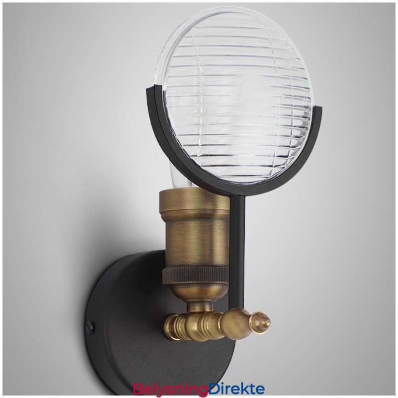 Rustikk Retro Vintage Vegglampe Med 1 Lys Med Glassskjerm, Spesielt For Hotell, Kontor, Utstillingslokale, Stue, Spisestue
