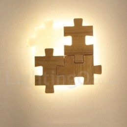 Vegglampe I Tre Med Akrylskjerm Moderne, Moderne Vegglampe I Tre Og Bambus