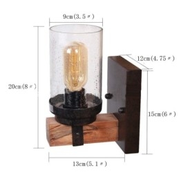 1 Lys Vintage Vegglampe I Tre I Industriell Stil For Vind, Bar, Loft, Kaffe, Restaurant