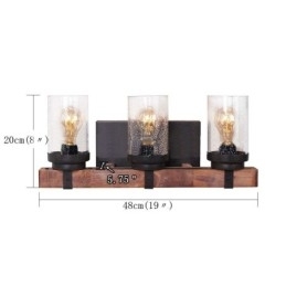 3-Lys Vintage Vegglampe I Tre I Industriell Stil For Vind, Bar, Loft, Kaffe, Restaurant