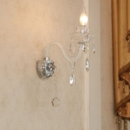 1 Lys Matchende Krystalllys Retro Glassvegglampe