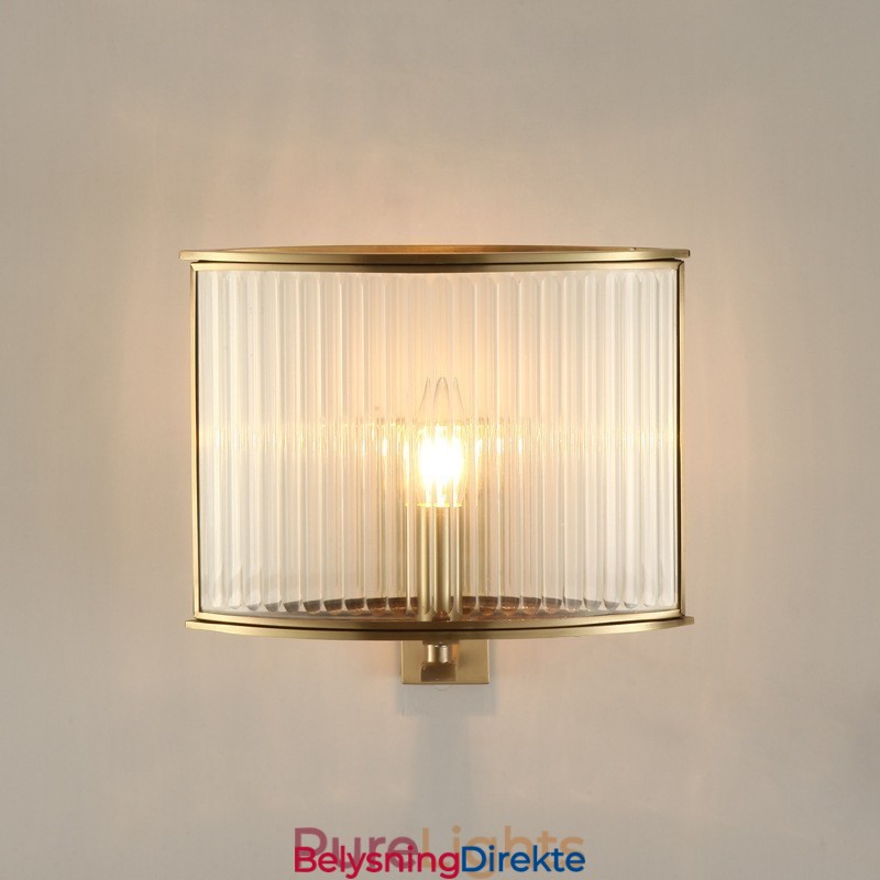 Luksuriøs Rustikk Retro Vintage Vegglampe Med 1 Lys Og Glassskjerm I Ren Messing