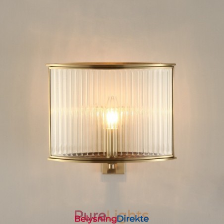 Luksuriøs Rustikk Retro Vintage Vegglampe Med 1 Lys Og Glassskjerm I Ren Messing