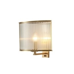 Luksuriøs Rustikk Retro Vintage Vegglampe Med 1 Lys Og Glassskjerm I Ren Messing