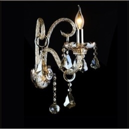 1 Lys Matchende Konjakkfarget K9 Krystalllys Retro Glassvegglampe