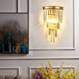 Moderne Luksuriøs K9 Krystallvegglampe Med Krystallskjerm