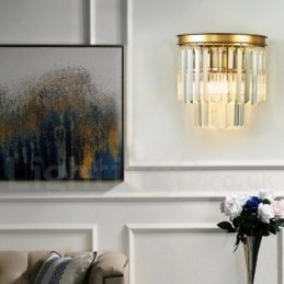Moderne Luksuriøs K9 Krystallvegglampe Med Krystallskjerm
