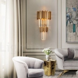 Moderne Luksuriøs K9 Krystallvegglampe Med Krystallskjerm