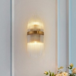 Moderne Luksuriøs K9 Krystallvegglampe Med Krystallskjerm