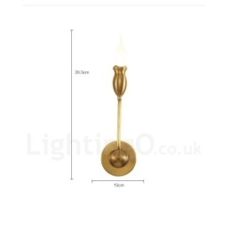 Luksuriøs Rustikk Retro Vintage Vegglampe Med 1 Lys I Ren Messing, Spesialtilpasset Til Hotell, Soverom, Utstillingslokale, Stue, Spisestue