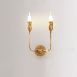 Luksuriøs Rustikk Retro Vintage Messing Vegglampe Med 2 Lys, Spesielt For Hotell, Kontor, Utstillingslokale, Stue, Spisestue