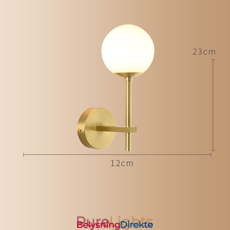Moderne Molecules Bean-Vegglampe Med Kuleformet Glassskjerm