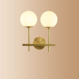 Moderne Molecules Bean-Vegglampe Med Kuleformet Glassskjerm