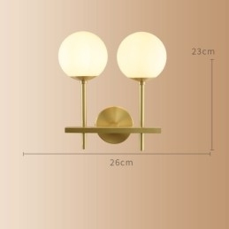 Moderne Molecules Bean-Vegglampe Med Kuleformet Glassskjerm