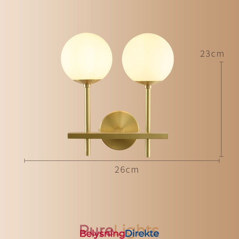 Moderne Molecules Bean-Vegglampe Med Kuleformet Glassskjerm