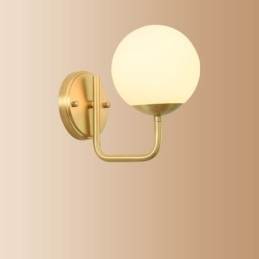 Moderne Molecules Bean-Vegglampe Med Kuleformet Glassskjerm
