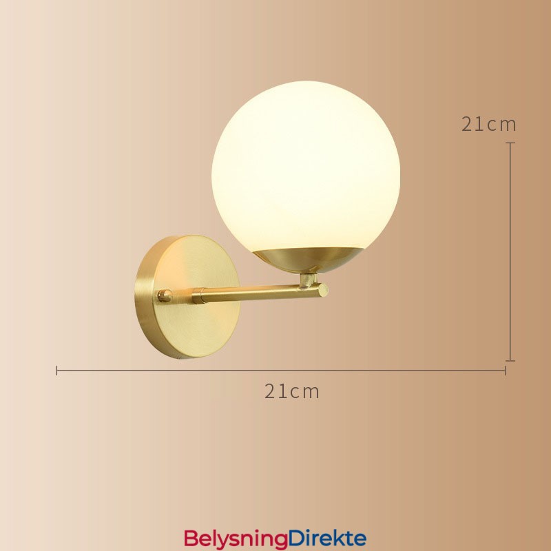 Moderne Molecules Bean-Vegglampe Med Kuleformet Glassskjerm