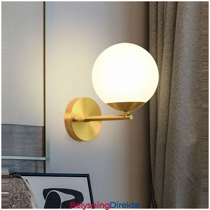 Moderne Molecules Bean-Vegglampe Med Kuleformet Glassskjerm
