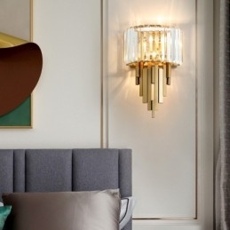 Postmoderne Luksuriøs Krystallvegglampe Stue Tv Bakgrunnsvegg Soverom Nattbordslampe
