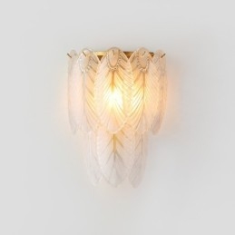 Nordisk Fransk Fjærkrystallvegglampe Postmodern Belysning Luksuriøs Stue Bakgrunnsvegg Korridorlignende Hotellpanelvegglampe