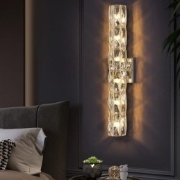 Vegglampe Til Stue, Luksuriøs, Enkel, Nattbordslampe Til Soverom, Hotellobby, Midtgang, Villaprosjekt, Krystallvegglampe I Rustfritt Stål