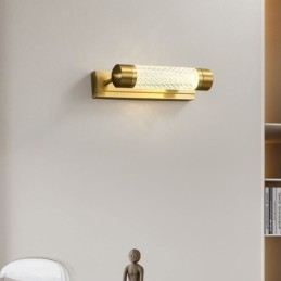 Vegglampe Messing Akryl Sylinder Speil Frontlampe