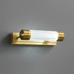 Vegglampe Messing Akryl Sylinder Speil Frontlampe