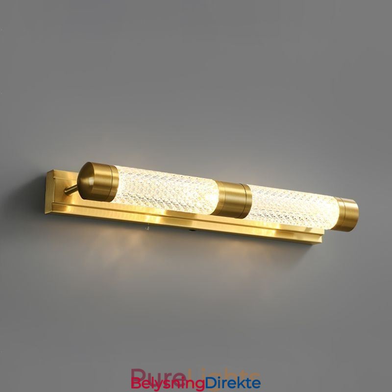 Vegglampe Messing Akryl Sylinder Speil Frontlampe