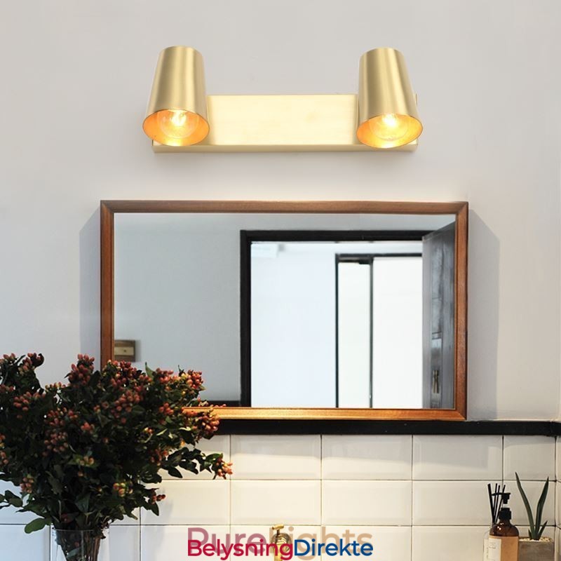 Nordisk Messing Speilfrontlampe Med Spotlight