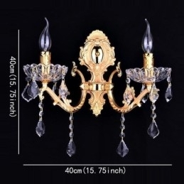 Europeisk Vegglampe Krystall Vegglampe Dekorasjonslampe Lampebelysning