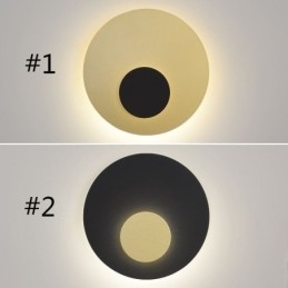 Nordisk Vegglampe Svart Gull Rund Vegglampe I Helkobber