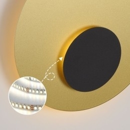 Nordisk Vegglampe Svart Gull Rund Vegglampe I Helkobber