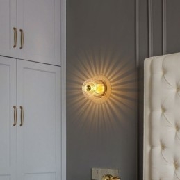 Moderne Veggbelysning Med Klar Glassskjerm Børstet Vegglampe