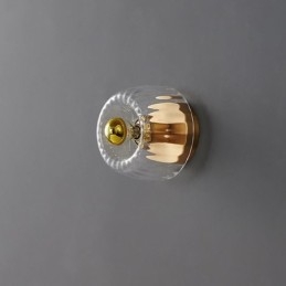 Moderne Veggbelysning Med Klar Glassskjerm Børstet Vegglampe