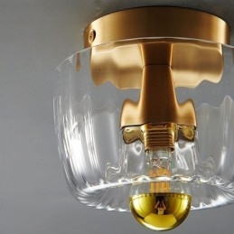 Moderne Veggbelysning Med Klar Glassskjerm Børstet Vegglampe
