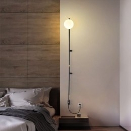 Globe Vegglampe Med Lys Fra Midten Av Århundret, Magisk Bønne, Vegglampe Med Stikkontakt