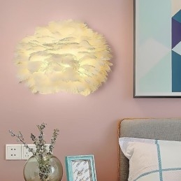 Kreativ Fjærvegglampe Dekorativ Lampe
