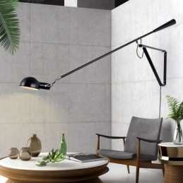 Enkel Vippearm Vegglampe Nattbordslampe Med Leselampe