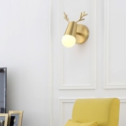 Nordisk Messing Vegglampe Speilfrontlampe