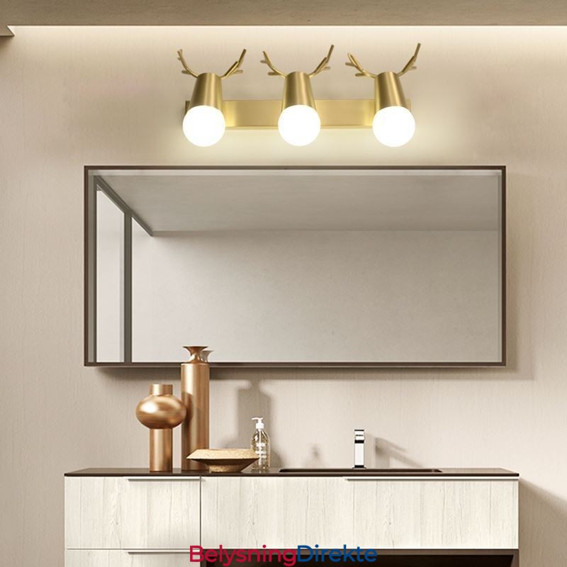Nordisk Messing Vegglampe Speilfrontlampe