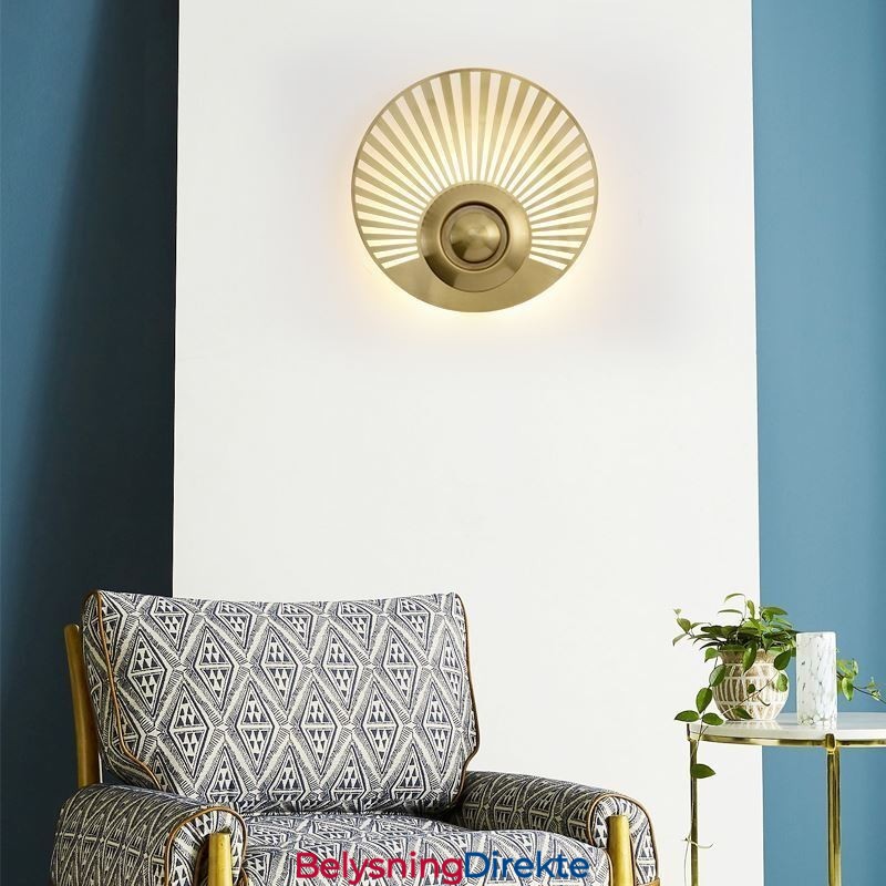 Nordisk Messingvegglampe, Hul, Rund Form, Vegglampe
