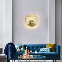 Nordisk Messingvegglampe, Hul, Rund Form, Vegglampe