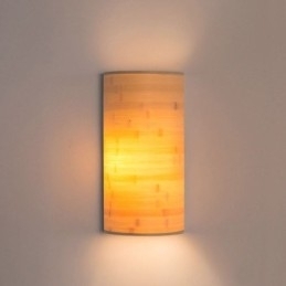 Japansk Bambusvegglampe Enkel Halvsirkelformet Vegglampe Til Nattbordet