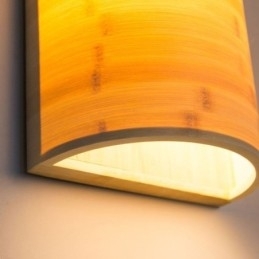 Japansk Bambusvegglampe Enkel Halvsirkelformet Vegglampe Til Nattbordet
