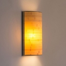 Japansk Bambusvegglampe Enkel Halvsirkelformet Vegglampe Til Nattbordet