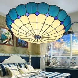 Europeisk Landlig Kreativ Kunst Farget Glass Absorberer Kuppellampelys