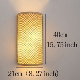 Halvsylindrisk Bambusvegglampe Kreativ Nattbordslampe Trapper Landlig Belysning