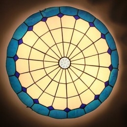 Europeisk Landlig Kreativ Kunst Farget Glass Absorberer Kuppellampelys