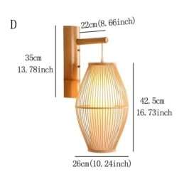 Vevd Bambusvegglampe I Retrostil Med Kinesisk Belysning