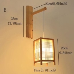 Vevd Bambusvegglampe I Retrostil Med Kinesisk Belysning